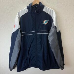 Dunbrooke Miami Dolphins NFL Track Jacket Navy Blue White Gray XL NFL